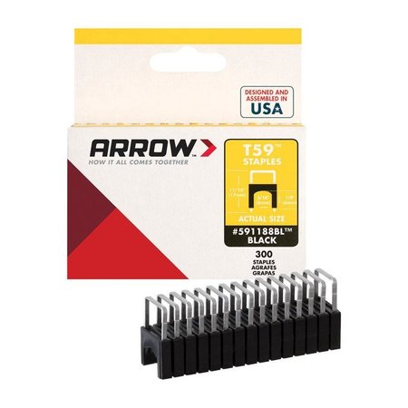 Arrow Fastener Insulated Cable Staples, 18 ga, Wide Crown, 11/16 in Leg L, Steel 591188BL
